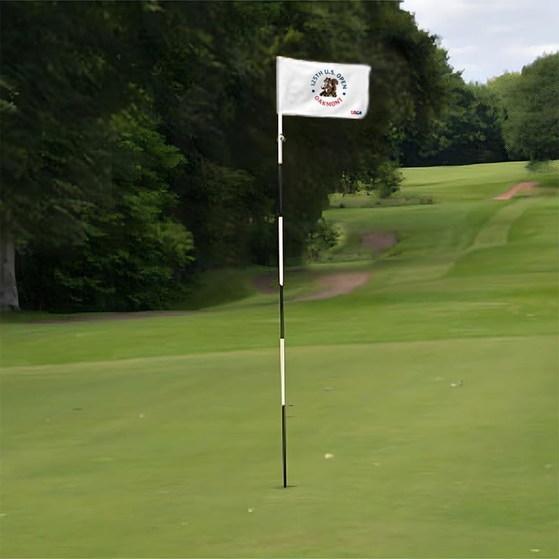 2BUT 2025 US Open Flag Oakmont Golf Pin USGA Flag Practic Putting Green Golf Flag For Backyard Garden Double-Sewn 600D Nylon Miniature Pin Flag egulation Tube Flag(white 20"x13") - Image 5